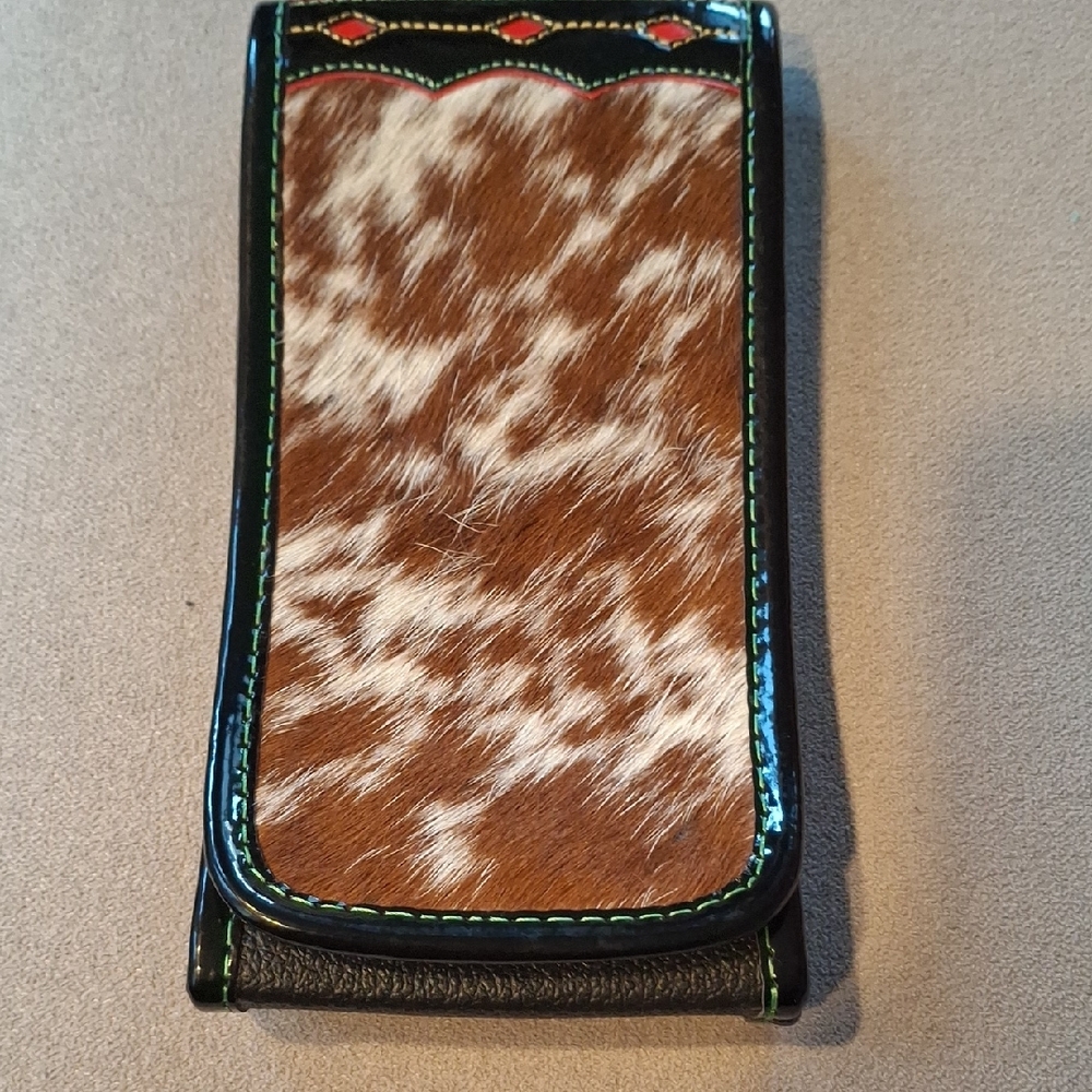 Brown and Black Leather Phone Case